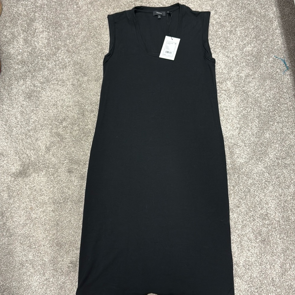 Theory Cuff Scoop Dress - Black - Small - NWT